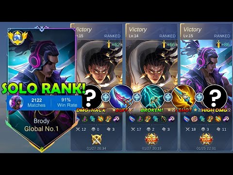 TOP GLOBAL BRODY ONE HIT DELETE BUILD FOR RANKED GAME🔥BEST BUILD TO BEAT STRONG HERO!!