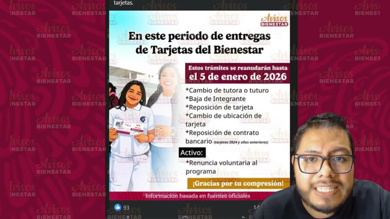 ¡BECAS BIENESTAR! Trámites suspendidos temporalmente y se retomarán a partir del 5 de enero de 2026