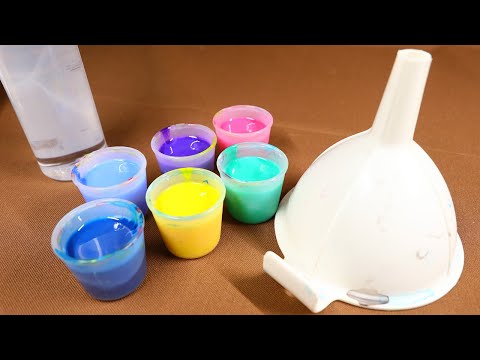 Acrylic pouring - Funnel pour painting with Silicone oil - colorful cells - fluidcomet