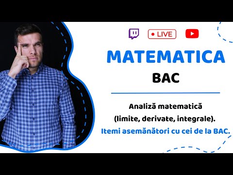 BAC MATEMATICA: Analiză matematică(limite, derivate, integrale). Itemi asemănători cu cei de la BAC