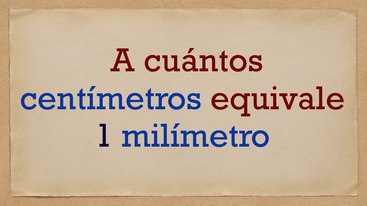 A CUÁNTOS CENTÍMETROS equivale 1 MILÍMETRO - (( 1 mm en cm ))