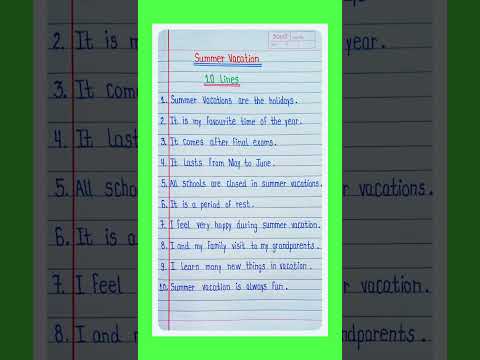 Essay On Summer Vacation/Summer Vacation Essay in English/10 Lines On Summer Vacation in English