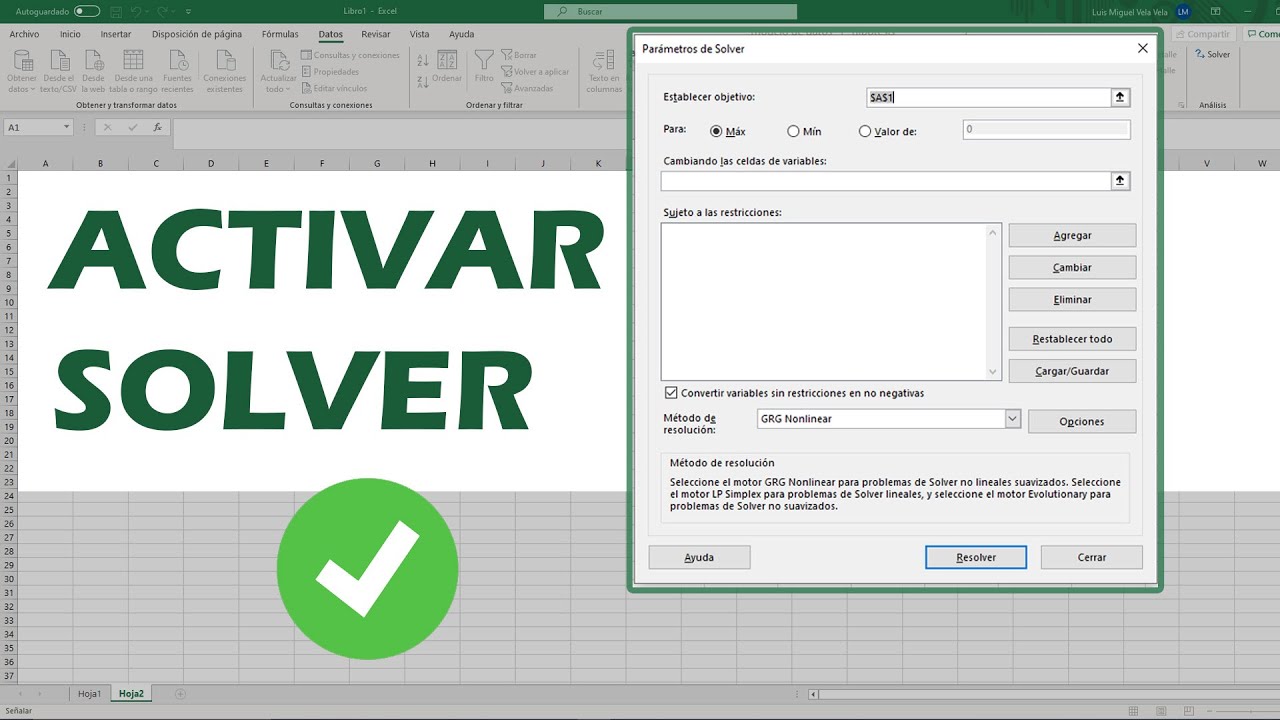 How to activate Solver in Excel