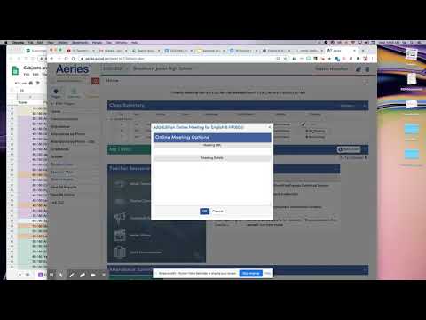 Save Google Meet to Aeries Homepage