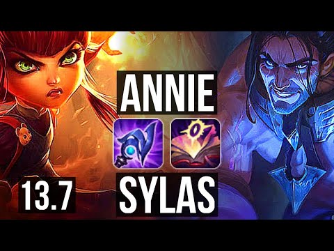 ANNIE vs SYLAS (MID) | Rank 6 Annie, 10/1/2, Legendary, 1.1M mastery | TR Grandmaster | 13.7