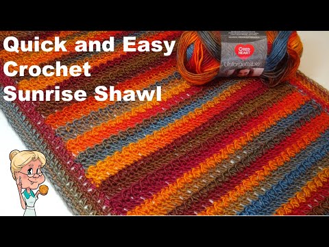 Quick and Easy Fall Sunrise Shawl - Crochet Tutorial - Quick and Easy Crochet