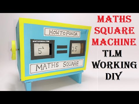 Math's Square Machine Working TLM model making using cardboard | Howtofunda | DIY