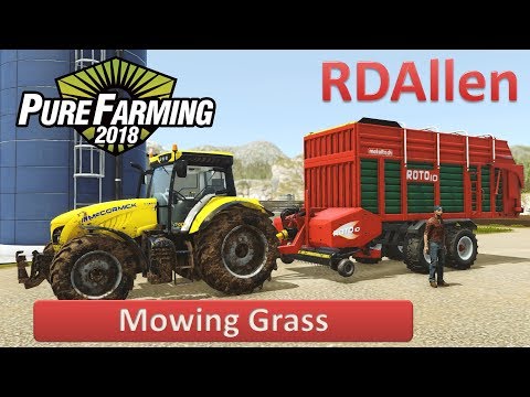 Pure Farming 2018 Free Play on Germany - Mowing Grass