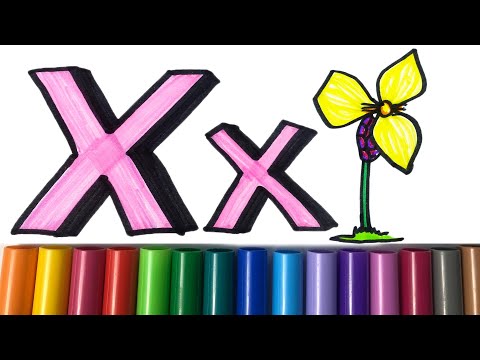 Learning letter X phonics in 1 minute drawing Crayola Color Markers