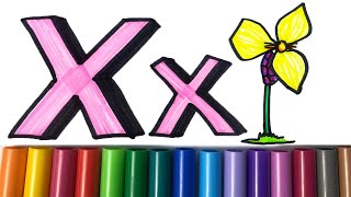 Learning letter X phonics in 1 minute drawing Crayola Color Markers