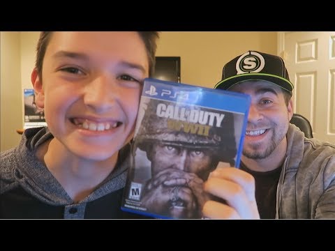pretending i got call of duty ww2 for my little brother, he was so excited LOL 😂😂