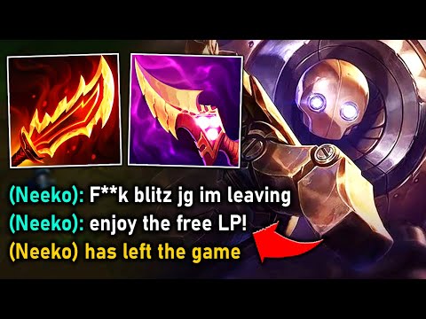 My Neeko flames me and rage quits for picking Blitzcrank Jungle... so I carried them 4v5