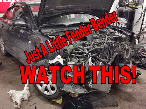 Mazda 3 DIY How To Replace Rad Support Smashed Front End Damage