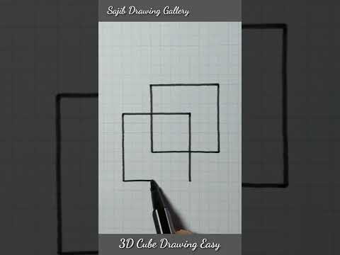 3d cube drawing easy