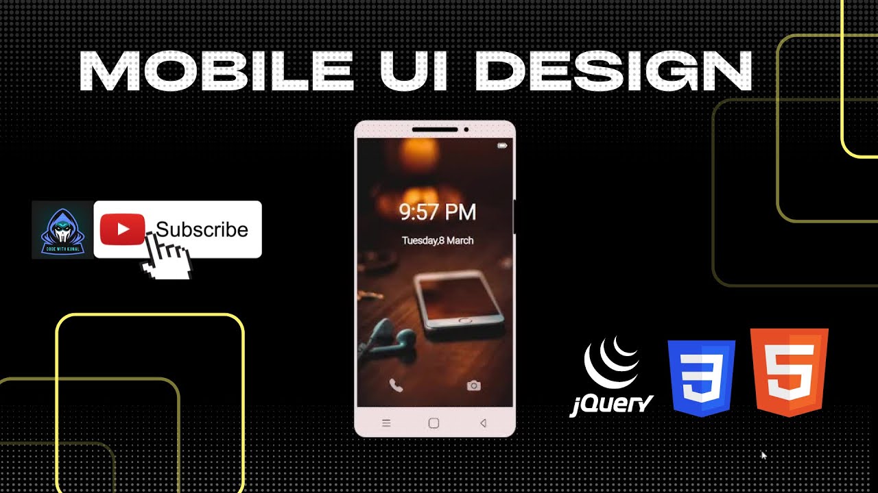 mobile ui design using html css and jquery | web design tutorial