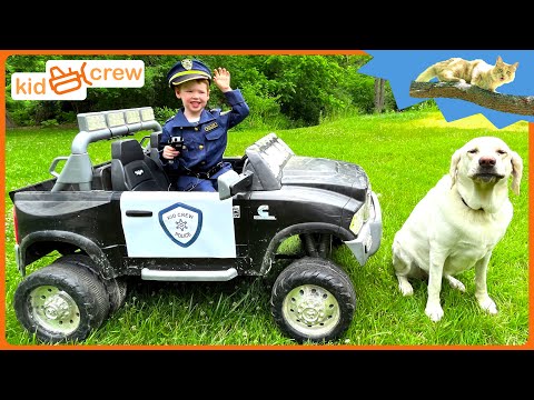 Police dog mystery story finding stolen tractor. Educational how K-9 police work | Kid Crew