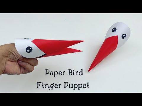 DIY PAPER BIRD FINGER PUPPET | Origami BIRD finger puppet | origami Craft / paper Craft For School