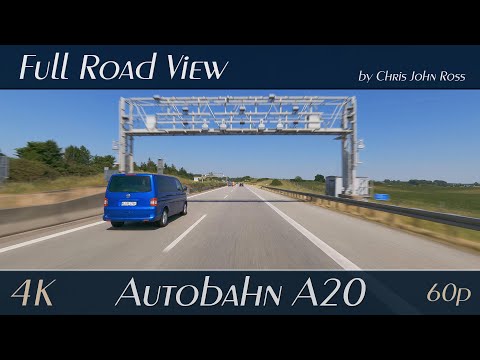 Autobahn (A20), Germany: RP Selliner See - Neukloster - Kröpelin - RP Quellental - 4K (2160p/60p)