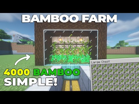 Minecraft Automatic Bamboo Farm 1.21.8 Simple Starter Farm