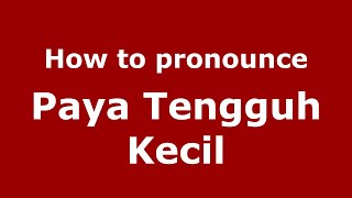 How to pronounce Paya Tengguh Kecil