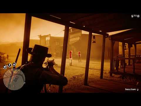The Del Lobo Gang is shooting up the Armadillo Sheriff’s Station - Red Dead Redemption 2 - in HD