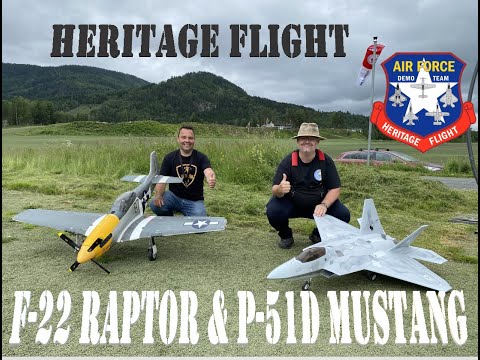 HERITAGE FLIGHT F-22 & P-51D MUSTANG Freewing & FMS