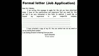 How to write a formal email #Job application email