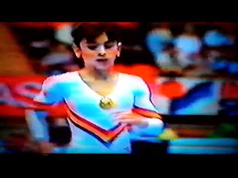 Laura Cutina 🤸 lovely FX exercise 1985 Europeans