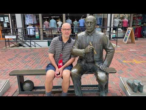 Red Auerbach Statue, Larry Bird Shoes Faneuil Hall Boston