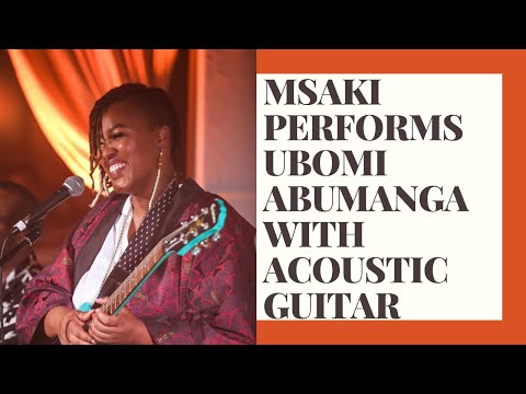 Msaki performs Ubomi Abumanga with acoustic guitar
