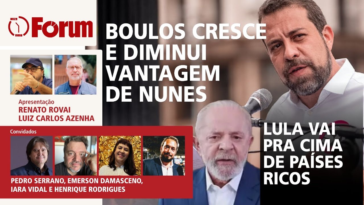 BOULOS cresce e diminui VANTAGEM DE NUNES e LULA vai pra cima de PAÍSES RICOS | 23.10.24