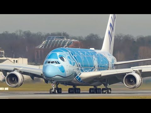 60 MINUTES PURE AVIATION - AIRBUS A380 LANDING, DEPARTURE, B747, Il76 ... (4K)