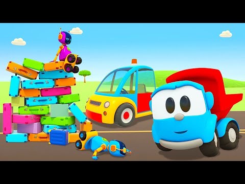 Лева Грузовичок и багаж в аэропорту! Мультики про машинки для детей - новые серии