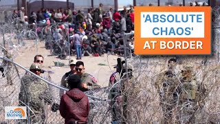 'Absolute Chaos' as Illegal Immigrants Storm Border Fence | NTD Good Morning