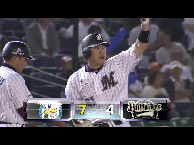 【6回裏】今日はマリーンズ・角中の日!! 6打点目となる勝ち越し打!! 2016/8/31 M-Bs