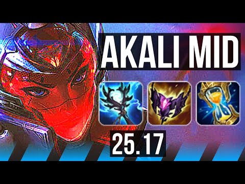 AKALI vs ORIANNA (MID) | 63k DMG, 20/2/8, 6 solo kills, Legendary | KR Master | 25.17