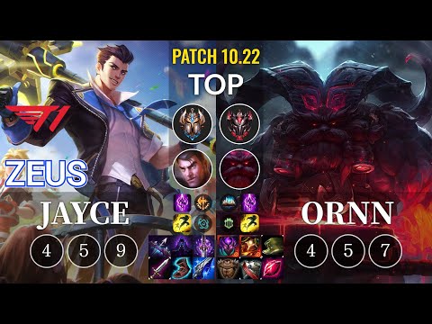 T1 Zeus Jayce vs Ornn Top - KR Patch 10.22