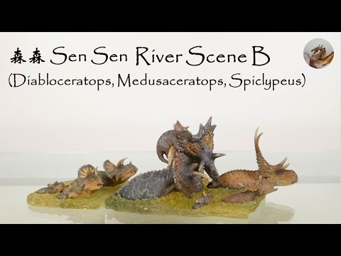 225: Sensen Studio River Scene Set B (Diabloceratops Medusaceratops Spiclypeus) Review