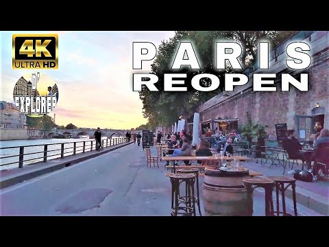 【4K】🇫🇷Paris,France REOPEN》Curfew Evening Bike Ride 2021