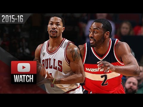 John Wall vs Derrick Rose PG DUEL Highlights (2016.01.11) Bulls vs Wizards - SICK!
