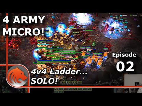 StarCraft 2: Protoss and Zerg 200 Supply Army MIX! - 4v4 Ladder (1 vs 4)