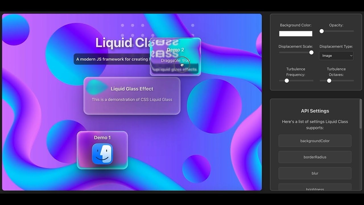 Liquid Class API ( JS Liquid Glass Effect )