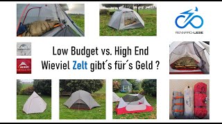 Ultraleicht Bikepacking Zelt: günstiges Low Budget Zelt vs. Markenzelt. Wieviel Zelt für´s Geld?