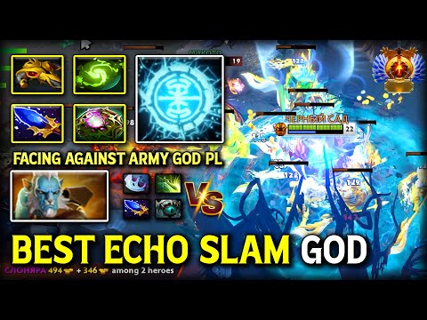 BEST ECHO SLAM GOD MID Earthshaker With OC + Refresher Orb Build Vs. Army GOD Phantom Lancer Dota 2