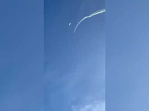 A F22 Raptor Fighter jet shot down the Chinese spy balloon footage from mrytle beach, South carolin