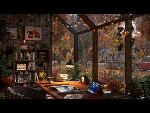 Glasshouse Study Room Cozy Autumn Ambience -  Rain Sounds for Study, Focus and Relaxation