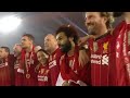 Liverpool players sing You'll Never Walk Alone after lifting the Premier League Trophy!!