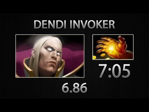 Dota 2 Invoker Fast Farm - Dendi - Hand of Midas - 7:05 [6.86]