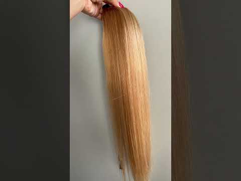 Накладний хвіст з натурального волосся, 50 см, 100г, темний блонд (№27) video