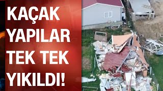 Tarım arazilerine yapılan kaçak yapılar tek tek yıkıldı!